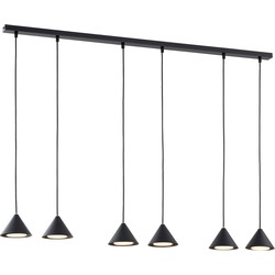 minimalistische hanglamp De angelis Zwart 6-lichts