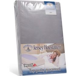 H&D Hoeslaken - 100% Jersey Katoen - 140x200 cm - Tot 35cm matrasdikte - 220 g/m² - Grijs