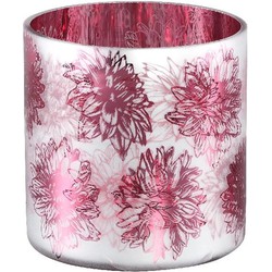 PTMD Denise Windlicht - 15 x 15 x 15 cm - Glas - Roze