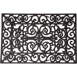 Deurmat - 2x - klassiek patroon - 70 x 40 cm - rubber - schoonloopmat - Deurmatten