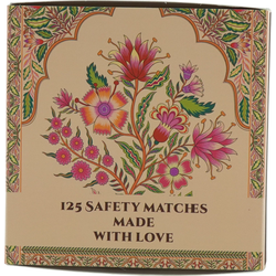 Matchbox - Lucifer Box Flowers- Green/ Pink - 11x11x3cm