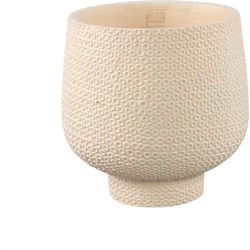 PTMD Bloempot Laim - 30x30x30 cm - Cement - Creme