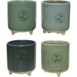Planter stoneware dia7.50-L7.50-H8.50cm ass