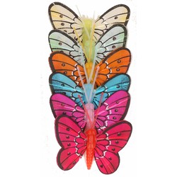 Decoratie vlinders 6x stuks op instekers - Tuinbeelden
