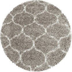 Tapijtenloods Opera Soft Shaggy Rond Hoogpolig Vloerkleed Beige- 160 CM ROND