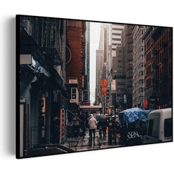 Muurwerken Akoestisch Schilderij - New York Raining Day - Geluidsdempend Wandpaneel - Wanddecoratie - Geluidsisolatie - PRO (AW 0.90) S (70x50)