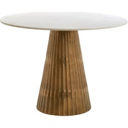 Light&living Tafel Ø100x78 cm LEYDA marmer wit-antiek brons