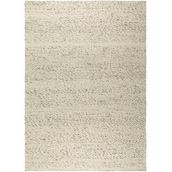 Wollen vloerkleed Wit/Antraciet - Cobble Stone - <a href="https://vloerkledenloods.nl/vloerkleden/wollen-vloerkleed">Wol</a> - 160 x 230 cm - (M)