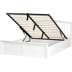 Beliani CLARBEC - Tweepersoonsbed-Wit-Dennenhout