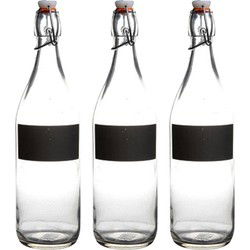 Water/Weck/Sap flessen met krijtvakje - 1x - 970 ml - Met beugeldop - Weckpotten