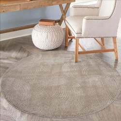 Rond Laagpolig vloerkleed - Junius Modern Beige - 200 X 200 Rond CM