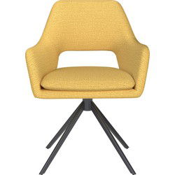 Eetkamerstoel Mos Oker Metalen Swivel - Giga Meubel