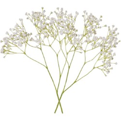 2x stuks kunstbloemen Gipskruid/Gypsophila takken wit 58 cm - Kunstbloemen