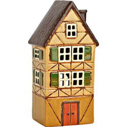 Lichthuis van aardewerk, Kleurrijk (B/H/D) 12x27x10cm