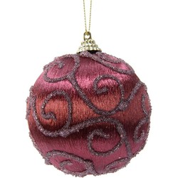 Kerstbal Foam Swirl - Mahonie