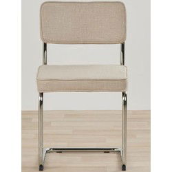 Eetkamerstoel Zand/Chrome - Rupert - Set van 4