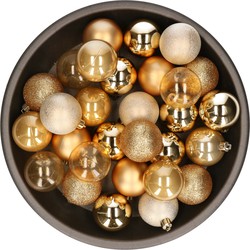 Kunststof kerstballen 48x stuks goud 6 cm - Kerstbal