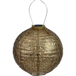 Solar lampion rond bazaar 30 cm goud