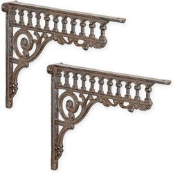 A PAIR OF CAST IRON WALL BRACKETS