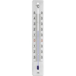 Binnen/buiten thermometer geborsteld RVS 4,5 x 28 cm - Buitenthermometers