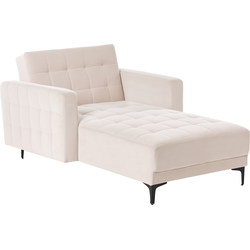 Beliani ABERDEEN - Chaise longue-Beige-Fluweel