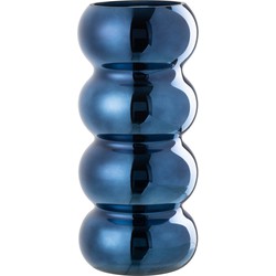 J-line - Vaas Rups Glas Blauw - 13.5x13.5x30cm