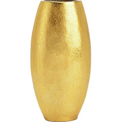 Cepewa Deco Metalen bloemenvaas - goud - Monaco de luxe - D11 x H22 cm - Vazen