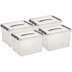 Sunware opbergbox - 6x stuks - transparant - 22L - 40 x 30 x 26 cm - Opbergbox