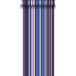 ESTAhome behang strepen paars en blauw
