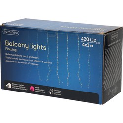 LED gordijnverlichting balkon gekleurd 420 lampjes - Lichtsnoeren