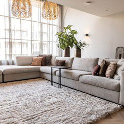 Hoogpolig vloerkleed Fender wit/creme Wit,Creme - Polyester - 240 x 340 cm - (XL)