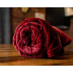 Coral Fleece blanket 220 x 240 cm Burgundy