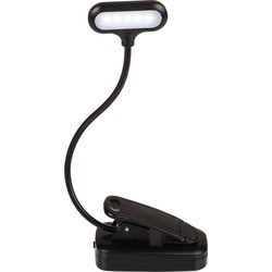 Leeslamp/bureaulamp LED met klem - oplaadbaar - zwart - 28 cm - Klemlampen