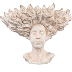 PTMD Kimbere Cream cement face shaped statue hair S
