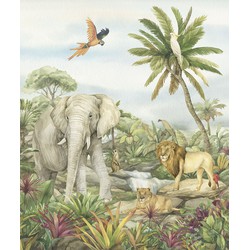 Sanders & Sanders fotobehang jungle dieren groen - 2.25 x 2.7 m - 601205