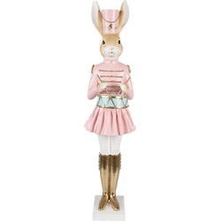 Clayre & Eef Decoratie Beeld Konijn 79 cm Beige Roze Kunststof
