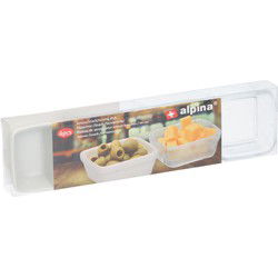 Alpina porseleinen tapas/hapjes schaaltjes vierkant 4-delig - Snack en tapasschalen
