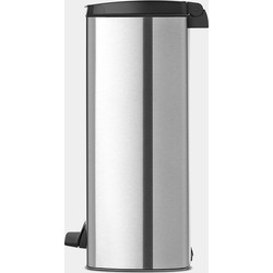 Pedal Bin Silent, 25 litre, Rectangular, Soft Closing, Plastic Inner Bucket - Matt Steel Fingerprint Proof