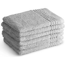 PHLOX Washandjes Set 16x21 cm - 6 stuks - 600 g/m2 Zacht Katoen - Supreme Collectie - Room Lichtgrijs