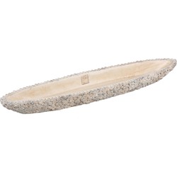 PTMD Schaal Jannicke - 75x15x6 cm - Cement - Creme