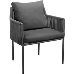 Umi dining chair alu black/rope grey
