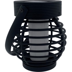Benson Solar tuinlamp - zwart - LED flame effect - oplaadbaar - D9 x H10,8 cm - Fakkels