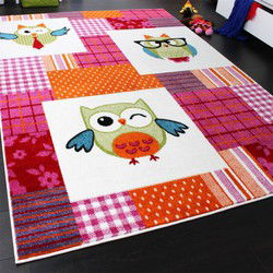 Kindervloerkleed - Eceria - Uil - Multi / Creme - 160x220 cm