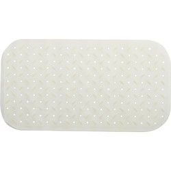 MSV Douche/bad anti-slip mat badkamer - rubber - wit - 36 x 65 cm - Badmatjes