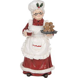 Clayre & Eef Kerstdecoratie Beeld 15x15x30 cm Rood Kunststof