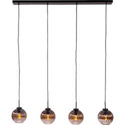 Furntastik Abbasanta Hanglamp, 4-lichts, smoke glas
