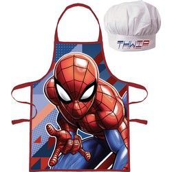 Marvel Spiderman kookset schort en muts voor kinderen - Keukenschorten