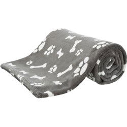 TRIXIE HONDENDEKEN KENNY FLEECE BOT / POOTJES GRIJS 150X100 CM