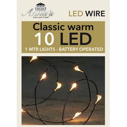 Anna Collection lichtdraad - zwart - met 10 leds - warm wit - 100 cm - Lichtsnoeren