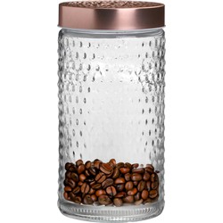 Urban Living Voorraadpot/bewaarpot Blair - 1.5L - glas - koperen deksel - D12 x H22 cm - Voorraadpot